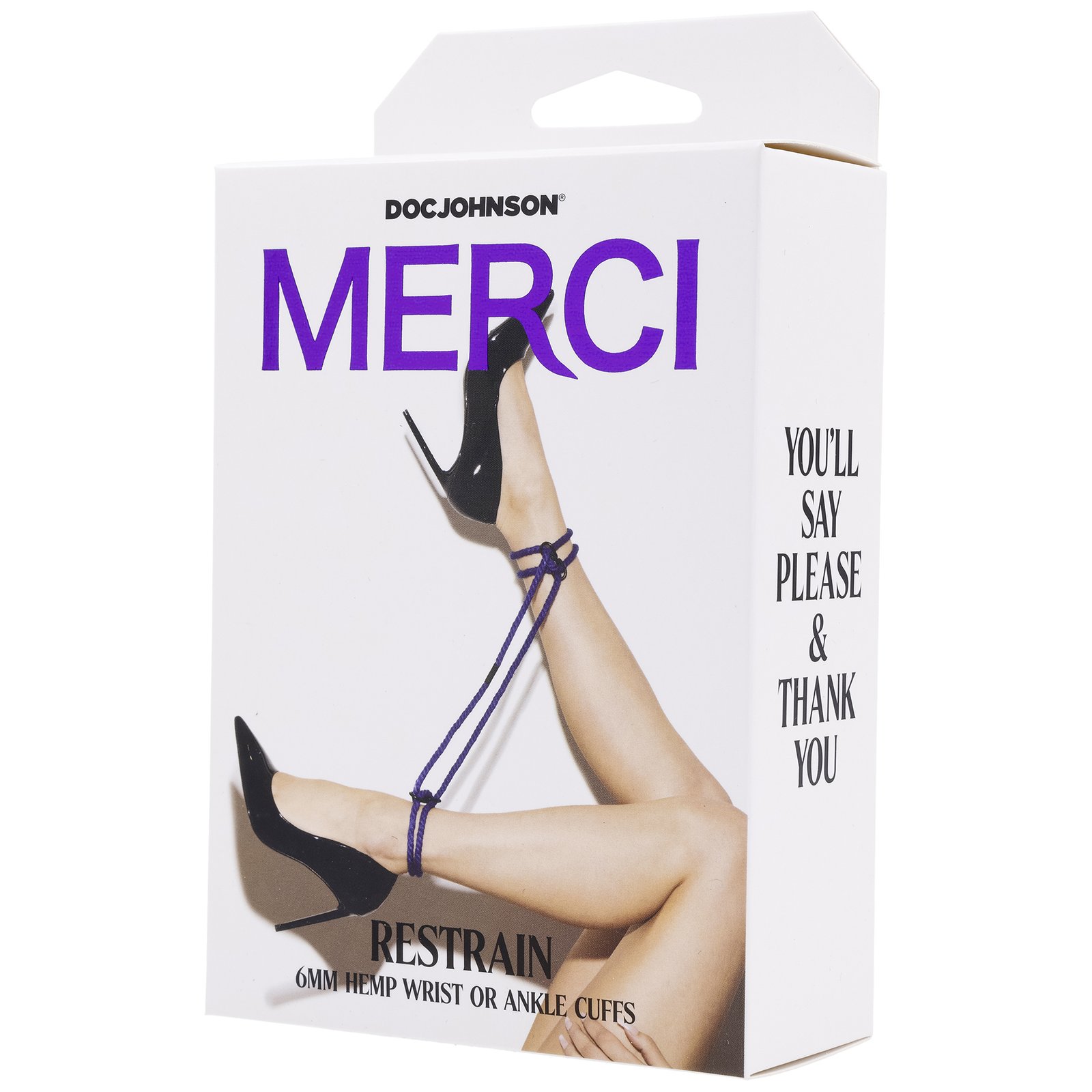 Merci - Restrain - 6mm Hemp Wrist or Ankle Cuffs - Violet image 0 Merci - Restrain - 6mm Hemp Wrist or Ankle Cuffs - Violet - Image 1