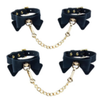 Temptasia Ardor Wrist and Ankle Restraints Black With Bow - Image 2