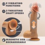 Dr. Skin Silicone - Dr. Phillips - 8.5 Inch Thrusting Dildo - Tan - Image 8
