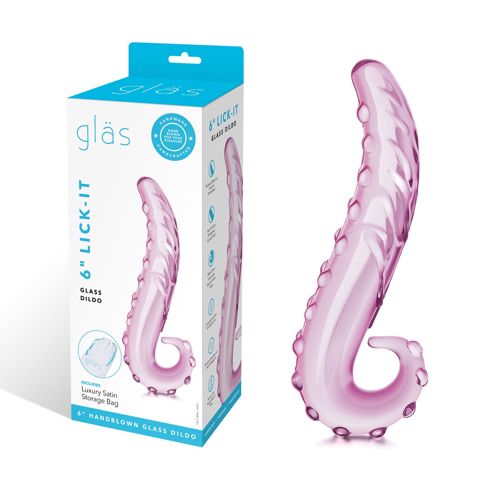 6 Inch Lick-It Glass Dildo image 0 6 Inch Lick-It Glass Dildo - Image 1