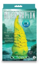 Alien Nation Octopod Silicone Rechargeable Vibrating Creature Dildo - Yellow and Green - Image 3