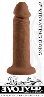6 Inch Girthy Vibrating Dong - Dark - Image 4