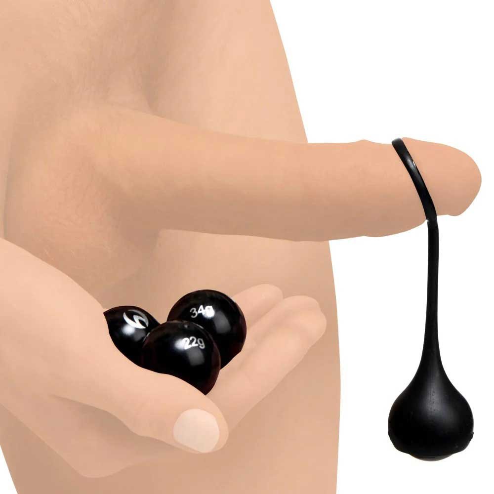 Cock Dangler Silicone Penis Strap With Weights - Black image 0 Cock Dangler Silicone Penis Strap With Weights - Black - Image 1
