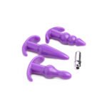 4 Pc Vibrating Anal Plug Set - Purple - Image 3