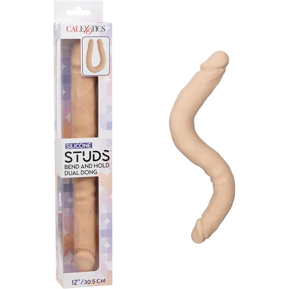 Silicone Studs Bend and Hold Dual Dong 12 Inch - Ivory image 0 Silicone Studs Bend and Hold Dual Dong 12 Inch - Ivory - Image 1