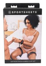 Saffron Thigh and Wrist Cuff Set - Black/red