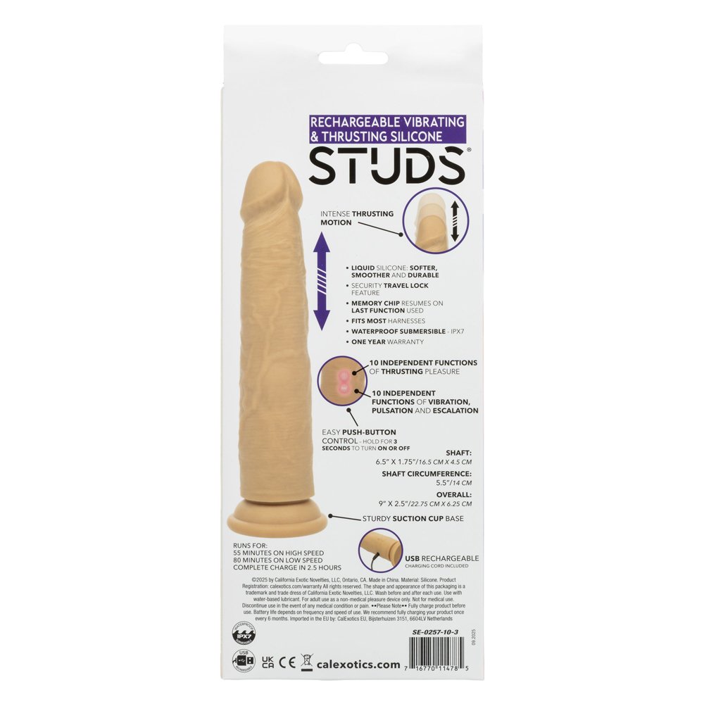 Rechargeable Vibrating and Thrusting Silicone Studs - Ivory image 0 Rechargeable Vibrating and Thrusting Silicone Studs - Ivory - Image 1