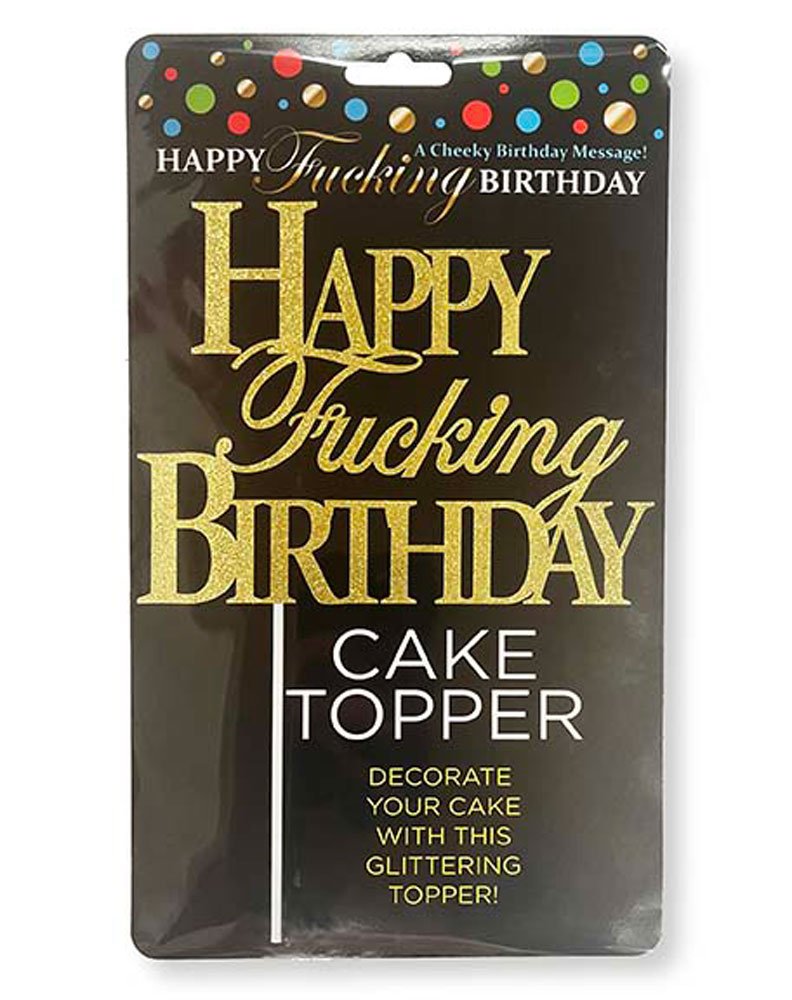 Happy Fucking Birthday Cake Topper - Gold image 0 Happy Fucking Birthday Cake Topper - Gold - Image 1
