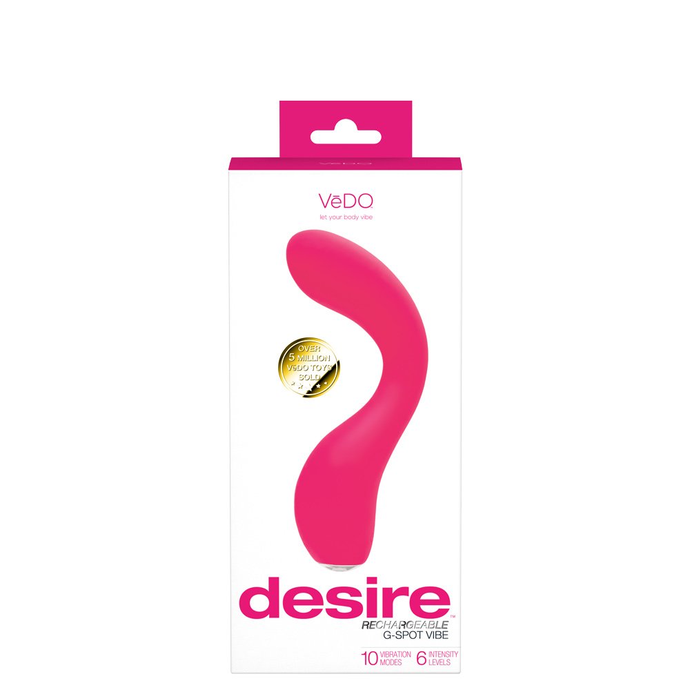 Desire Rechargeable G-Spot Vibe - Pink image 0 Desire Rechargeable G-Spot Vibe - Pink - Image 1