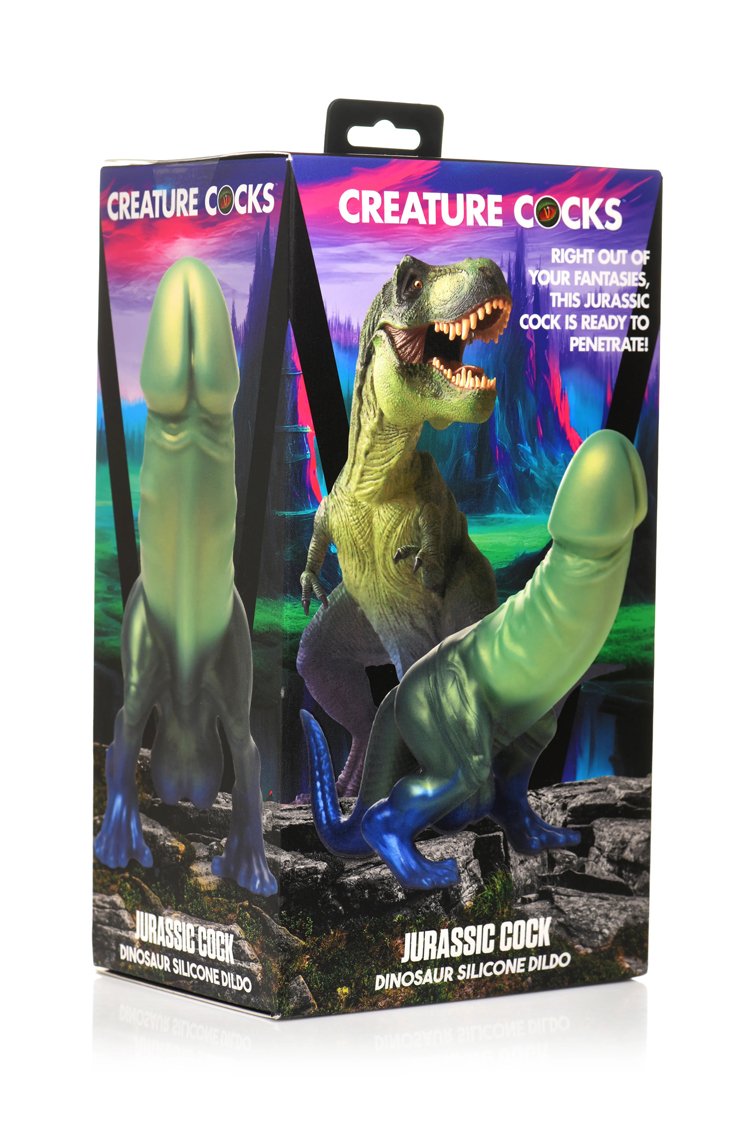 Jurassic Cock Dinosaur Silicone Dildo - Green/blue image 0 Jurassic Cock Dinosaur Silicone Dildo - Green/blue - Image 1