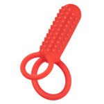 Silicone Rechargeable Vertical Dual Enhancer - Red - Image 3