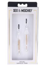 Pearl Nipple Ties - Gold/white - Image 2