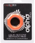 Alpha Liquid Silicone Sexagon Ring - Orange - Image 3