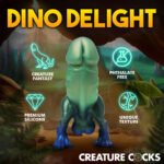 Jurassic Cock Dinosaur Silicone Dildo - Green/blue - Image 3