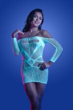 Ascension Long Sleeve Seamless Dress - One Size - White/blue - Image 3