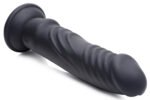 E-Stim and Vibrating Dildo With Remote - Black - Image 2