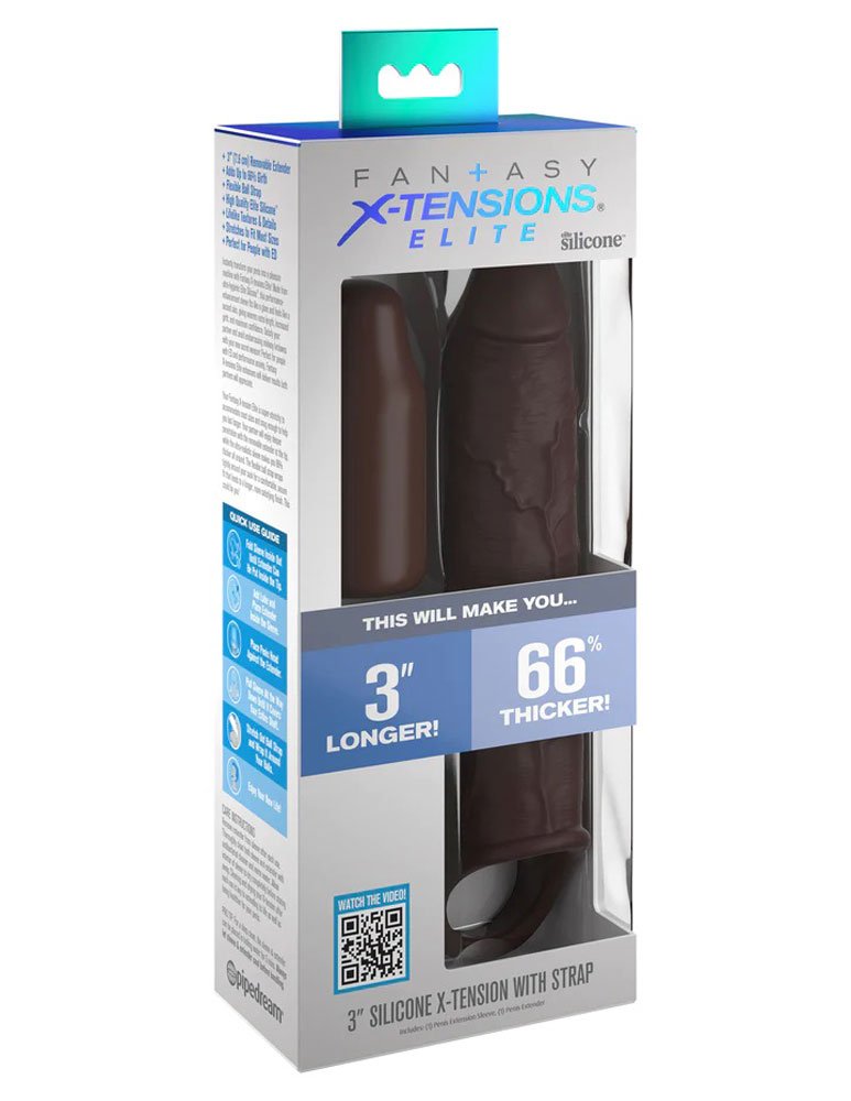 Fantasy X-Tensions Elite 7 Inch Extension With Strap - Brown image 0 Fantasy X-Tensions Elite 7 Inch Extension With Strap - Brown - Image 1