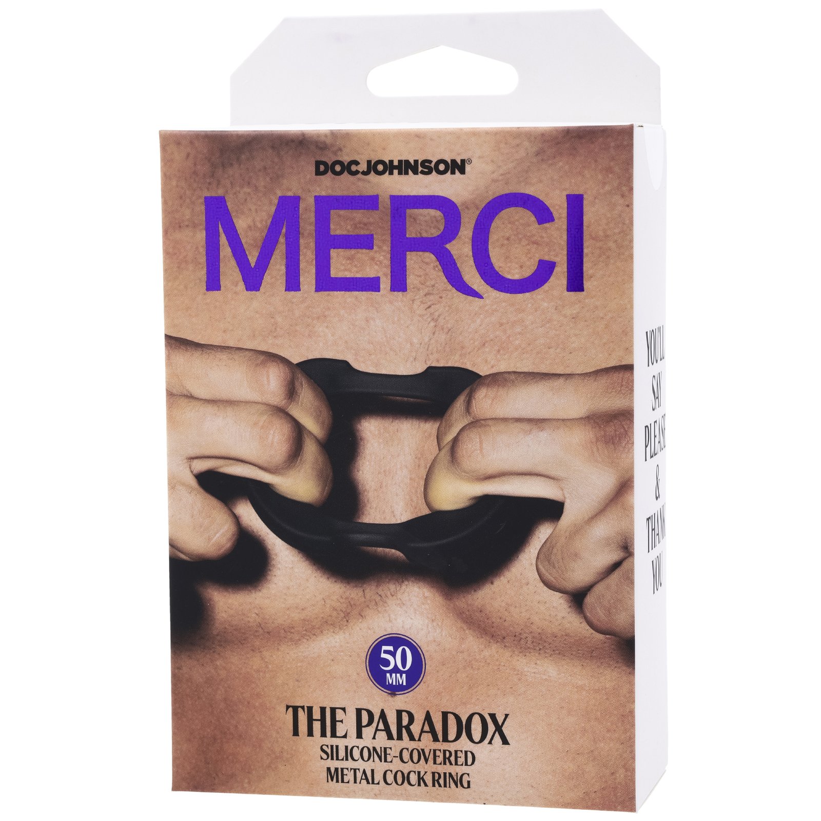 Merci - the Paradox - Silicone Covered Metal Cock Ring - 50mm - Black image 0 Merci - the Paradox - Silicone Covered Metal Cock Ring - 50mm - Black - Image 1
