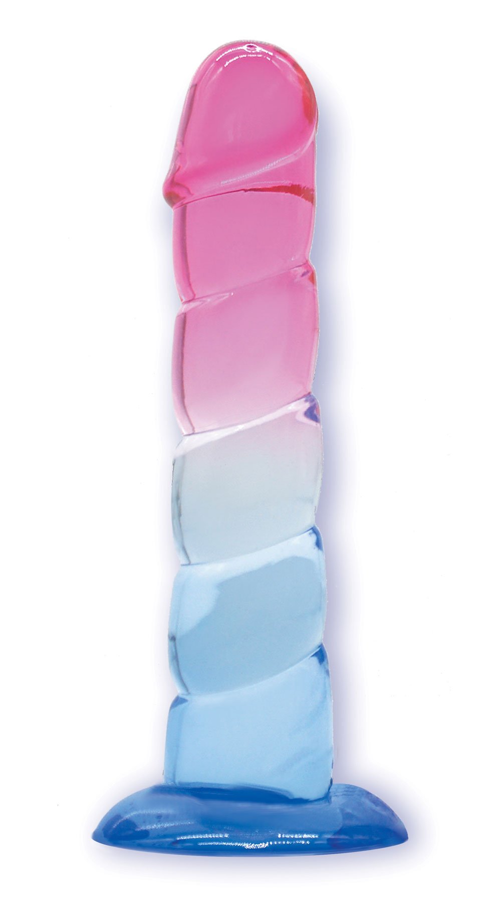 Shades, 7.5" Swirl Jelly Tpr Gradient Dong - Pink and Blue image 0 Shades, 7.5" Swirl Jelly Tpr Gradient Dong - Pink and Blue - Image 1