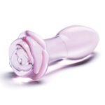 5 Inch Rosebud Glass Butt Plug - Pink - Image 3