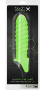 Swirl Stretchy Penis Sleeve - Glow in the Dark - Image 2