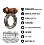 Stay Hard Vibrating Cock Ring Set With Sleeve Textured Sheath - Image 4