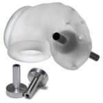 Airlock Electro Air-Lite Vented Chastity With Two 4mm Contacts - Clear Ice - Image 3