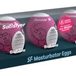 3 Pc Set Masturbator Egg - Bubble - Violet