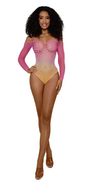 Ombre Net Bodystocking - Os - Tropical Peach image 0 Ombre Net Bodystocking - Os - Tropical Peach - Image 1