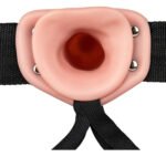 Vibrating Hollow Strap-on No Balls 8 Inch - Flesh - Image 2