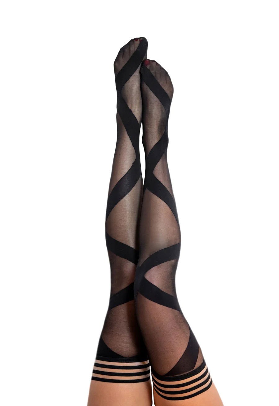 Jackie - Semi Sheer Thigh High - Size a - Black image 0 Jackie - Semi Sheer Thigh High - Size a - Black - Image 1