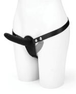Silicone Strap on Harness Dildo With Internal Penetration - Black - Image 2