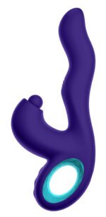 Klio Triple Action Thumping Rabbit Vibrator - Dark Purple - Image 3