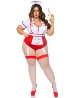 Plus Nurse Feelgood Sexy Costume - 1x/2x - White / Red - Image 5