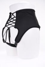 High Waisted Corset Strap on - Black - Image 3