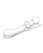 9 Inch Classic Curved Dual-Ended Dildo - Clear - Image 2
