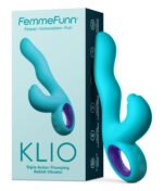 Klio Triple Action Thumping Rabbit Vibrator - Turquoise - Image 7