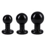 Round Butt Plug 3 Piece Set - Black - Image 3