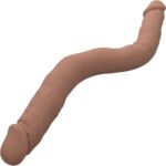 Silicone Studs Bend and Hold Dual Dong 12 Inch - Brown - Image 2