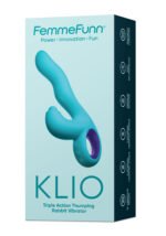 Klio Triple Action Thumping Rabbit Vibrator - Turquoise - Image 4
