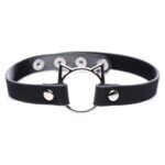 Kinky Kitty Ring Slim Choker - Black - Image 5