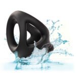 Alpha Liquid Silicone Dual Cage and Ring - Black Ring - Black - Image 12