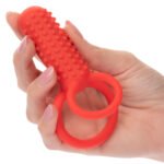 Silicone Rechargeable Vertical Dual Enhancer - Red - Image 7