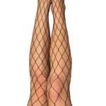 Michelle - Fishnet Thigh High - Size B - Black