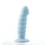 Paris Silicone Ribbed Dong - Blue - Image 3