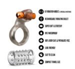 Stay Hard Vibrating Cock Ring Set With Sleeve Textured Sheath - Image 4