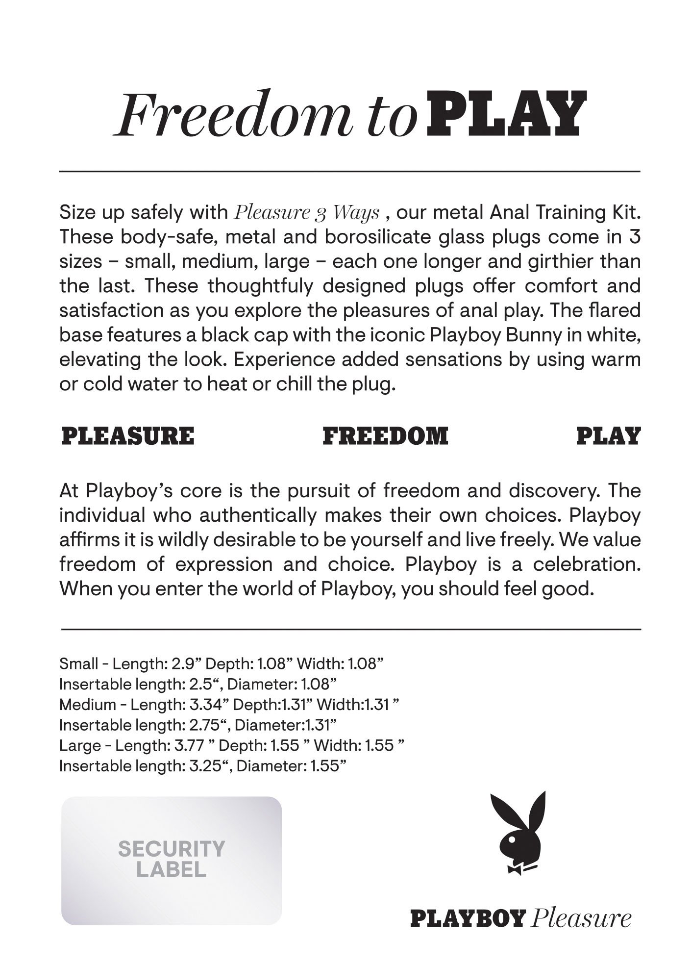 Playboy Pleasure - Pleasure 3 Ways - Butt Plug - Hematite image 0 Playboy Pleasure - Pleasure 3 Ways - Butt Plug - Hematite - Image 1