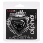 Alpha Liquid Silicone Dual Cage and Ring - Black Ring - Black - Image 9