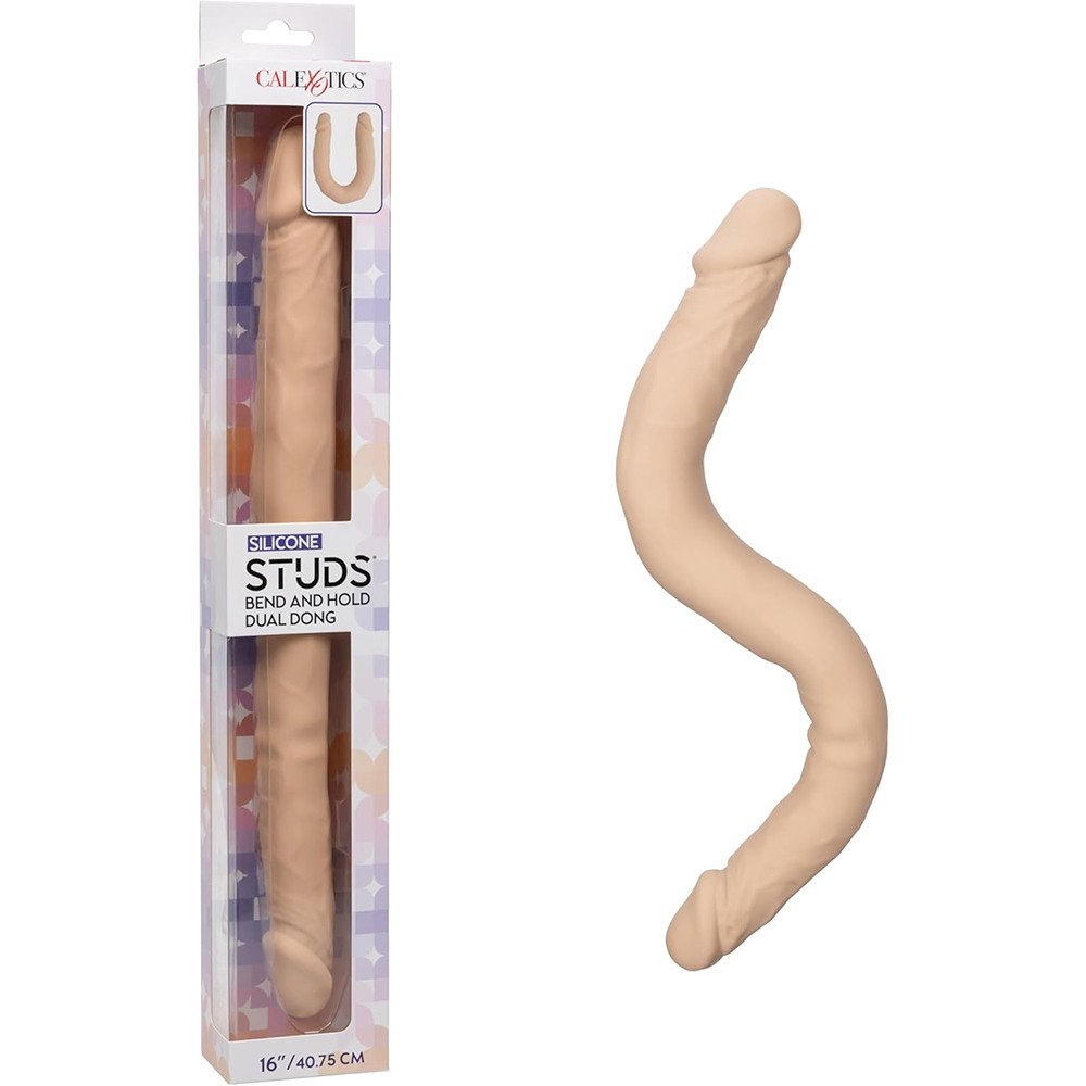 Silicone Studs Bend and Hold Dual Dong 16 Inch - Ivory image 0 Silicone Studs Bend and Hold Dual Dong 16 Inch - Ivory - Image 1
