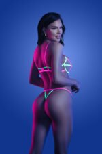 Head Rush Contrast Bra and Panty - Medium/large - Neon Pink - Image 2